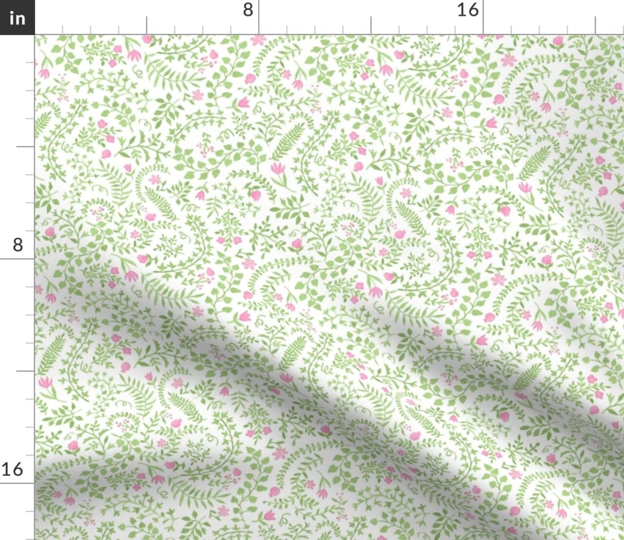 Ditsy Modern Floral Pink Botanical Garden Bloom Meadow Wildflower Custom Printed Fabric by Spoonflower Various Fabrics by the Yard or Fat Quarter